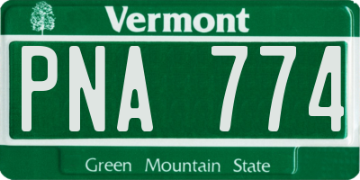 VT license plate PNA774