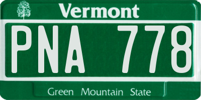 VT license plate PNA778