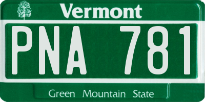 VT license plate PNA781