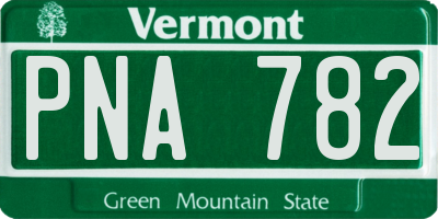 VT license plate PNA782