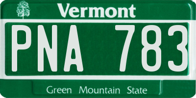 VT license plate PNA783