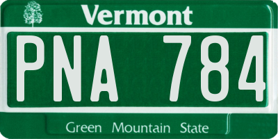 VT license plate PNA784