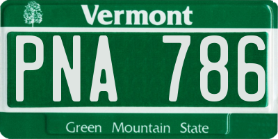 VT license plate PNA786