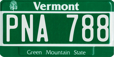 VT license plate PNA788