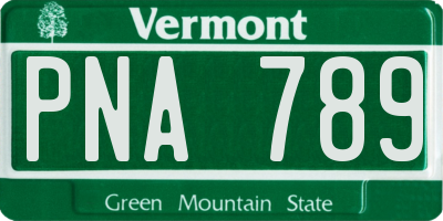 VT license plate PNA789