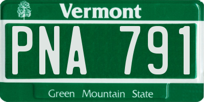 VT license plate PNA791