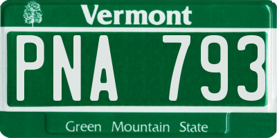 VT license plate PNA793