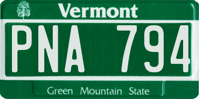 VT license plate PNA794