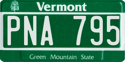 VT license plate PNA795