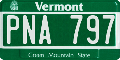 VT license plate PNA797