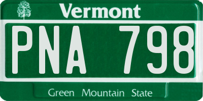 VT license plate PNA798
