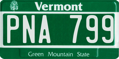 VT license plate PNA799