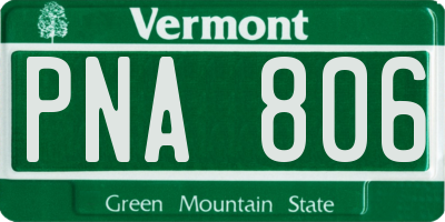VT license plate PNA806