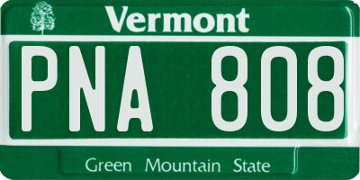 VT license plate PNA808