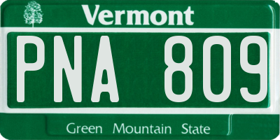 VT license plate PNA809