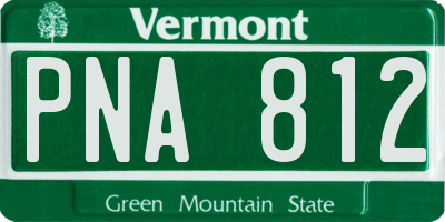 VT license plate PNA812