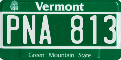 VT license plate PNA813