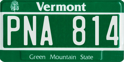 VT license plate PNA814
