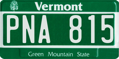 VT license plate PNA815