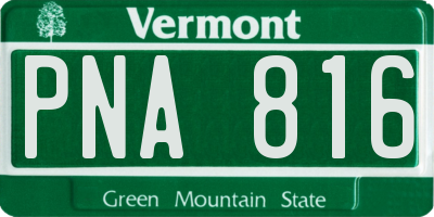 VT license plate PNA816