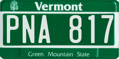 VT license plate PNA817