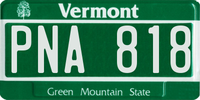 VT license plate PNA818