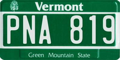 VT license plate PNA819