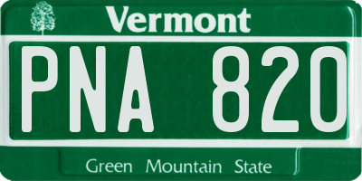 VT license plate PNA820