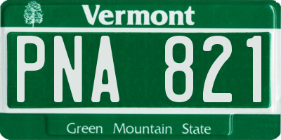 VT license plate PNA821