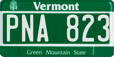 VT license plate PNA823