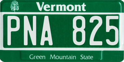 VT license plate PNA825