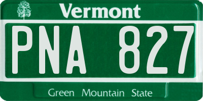 VT license plate PNA827