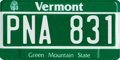 VT license plate PNA831