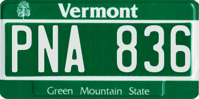 VT license plate PNA836