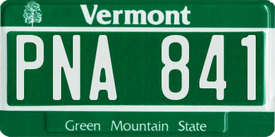VT license plate PNA841