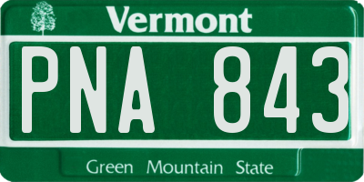 VT license plate PNA843