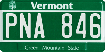 VT license plate PNA846