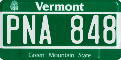 VT license plate PNA848