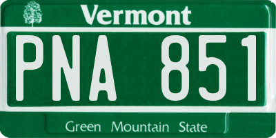 VT license plate PNA851