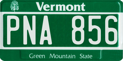 VT license plate PNA856