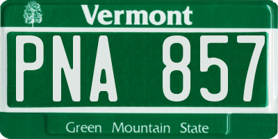 VT license plate PNA857