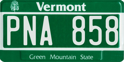 VT license plate PNA858