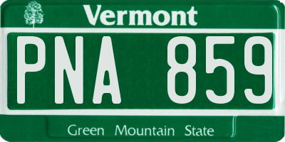 VT license plate PNA859