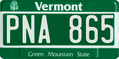 VT license plate PNA865