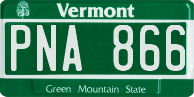 VT license plate PNA866