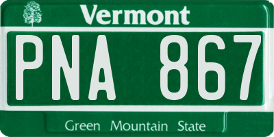 VT license plate PNA867