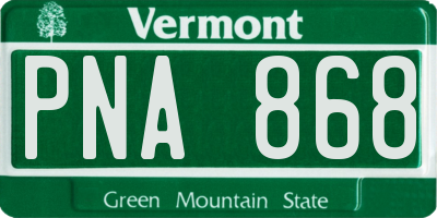 VT license plate PNA868