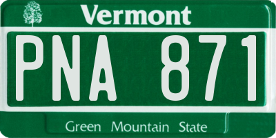 VT license plate PNA871
