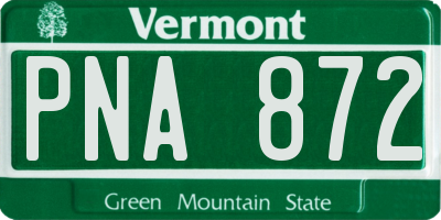 VT license plate PNA872