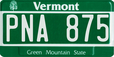 VT license plate PNA875